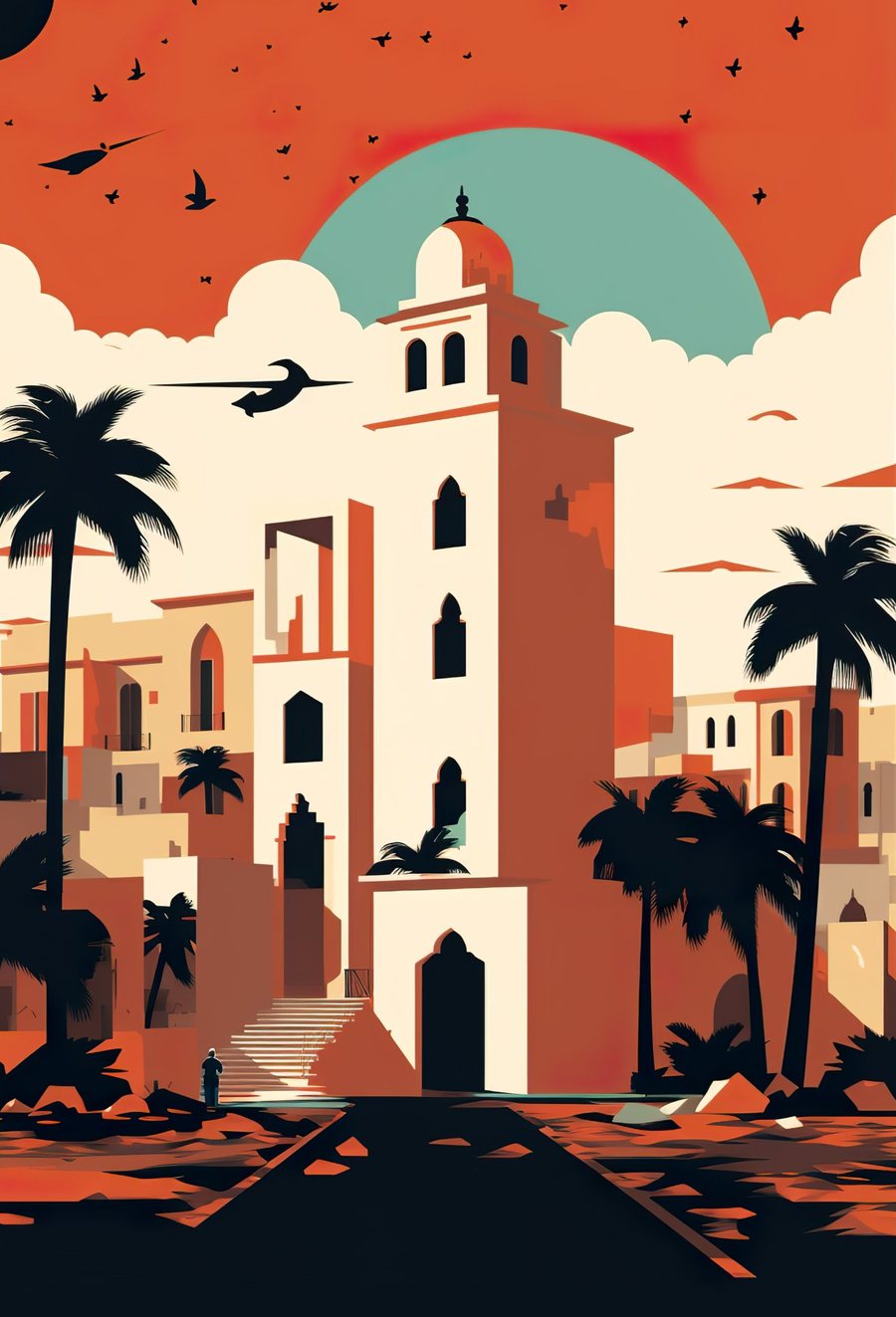 رسم توضيحي لمدينة طرابلس القديمة